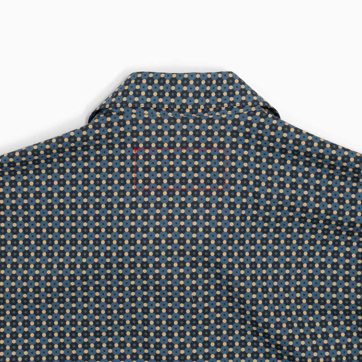 Camicia maniche corte - stampa geometrica fondo blu