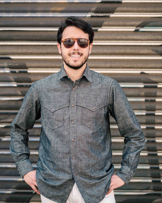 Camicia Texana Denim cimosa