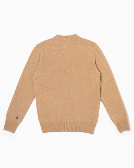 Maglione girocollo 100% lana merinos - Caramello