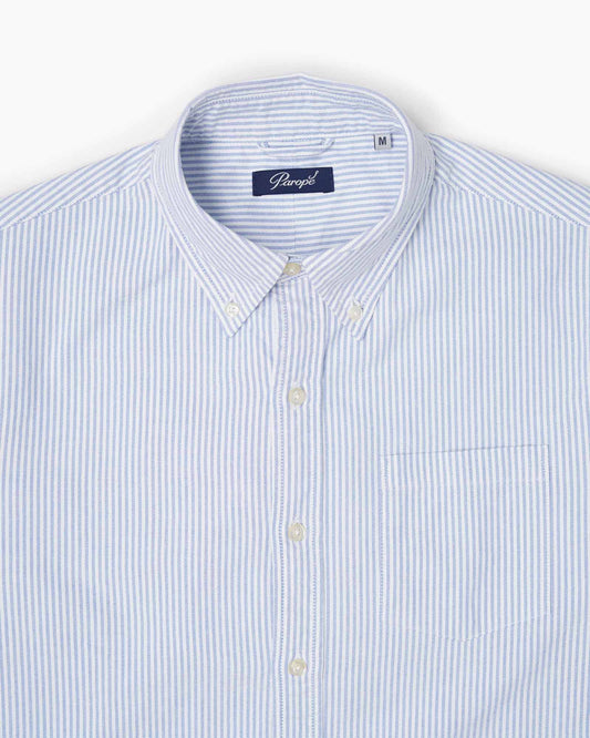 Paropé - Camicia Botton Down - Oxford righe blu