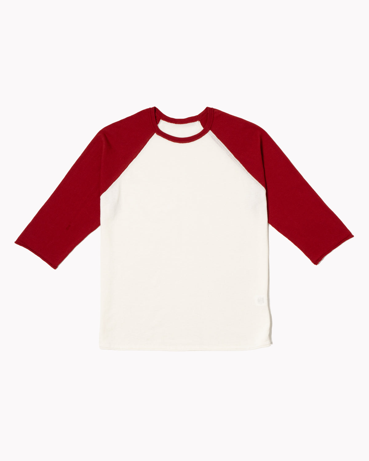 Raglan Tee in Cotton Crepe - Off-White/Cardinal Red