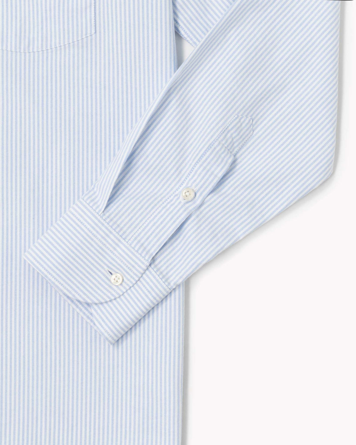 Essential Button-Down Shirt - White/Light Blue Stripes