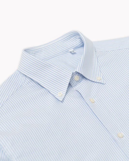 Essential Button-Down Shirt - White/Light Blue Stripes