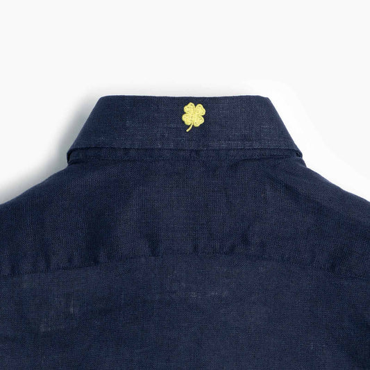 Camicia Classic 100% lino blu notte