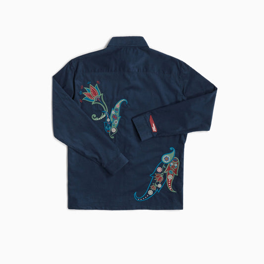 Overshirt Catcher Paisley - Velluto blu