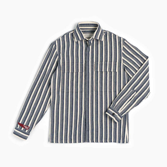 Overshirt Catcher Surfer - rigato bianco e blu