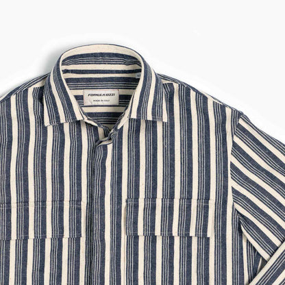 Overshirt Catcher Surfer - rigato bianco e blu