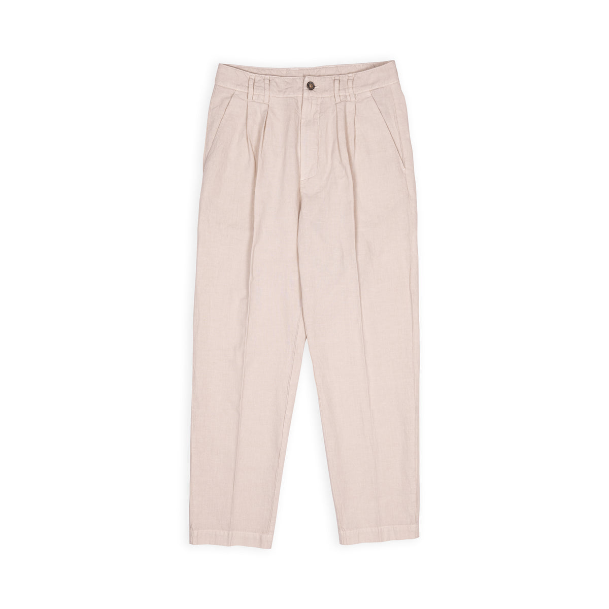 Pantaloni con 2 pince in lino - Ecrù