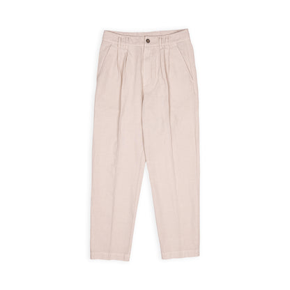 Pantaloni con 2 pince in lino - Ecrù