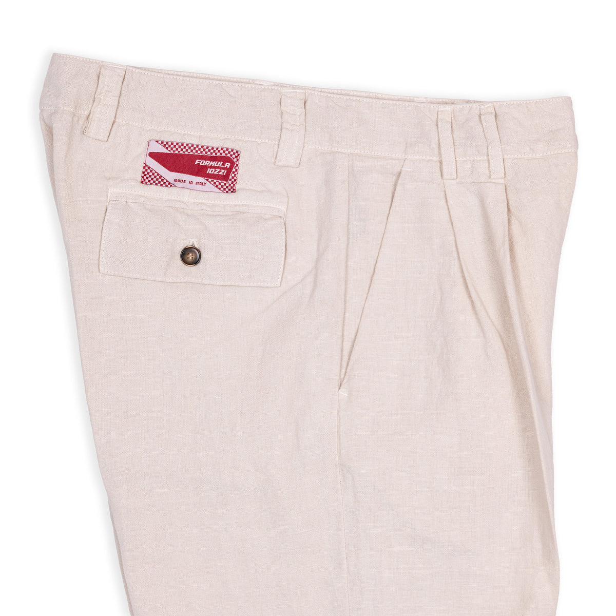 Pantaloni con 2 pince in lino - Ecrù