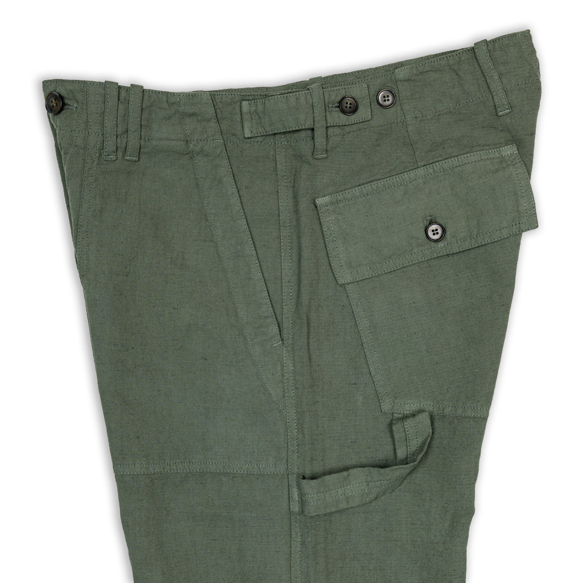 Pantaloni Fatigue in lino - Verdi
