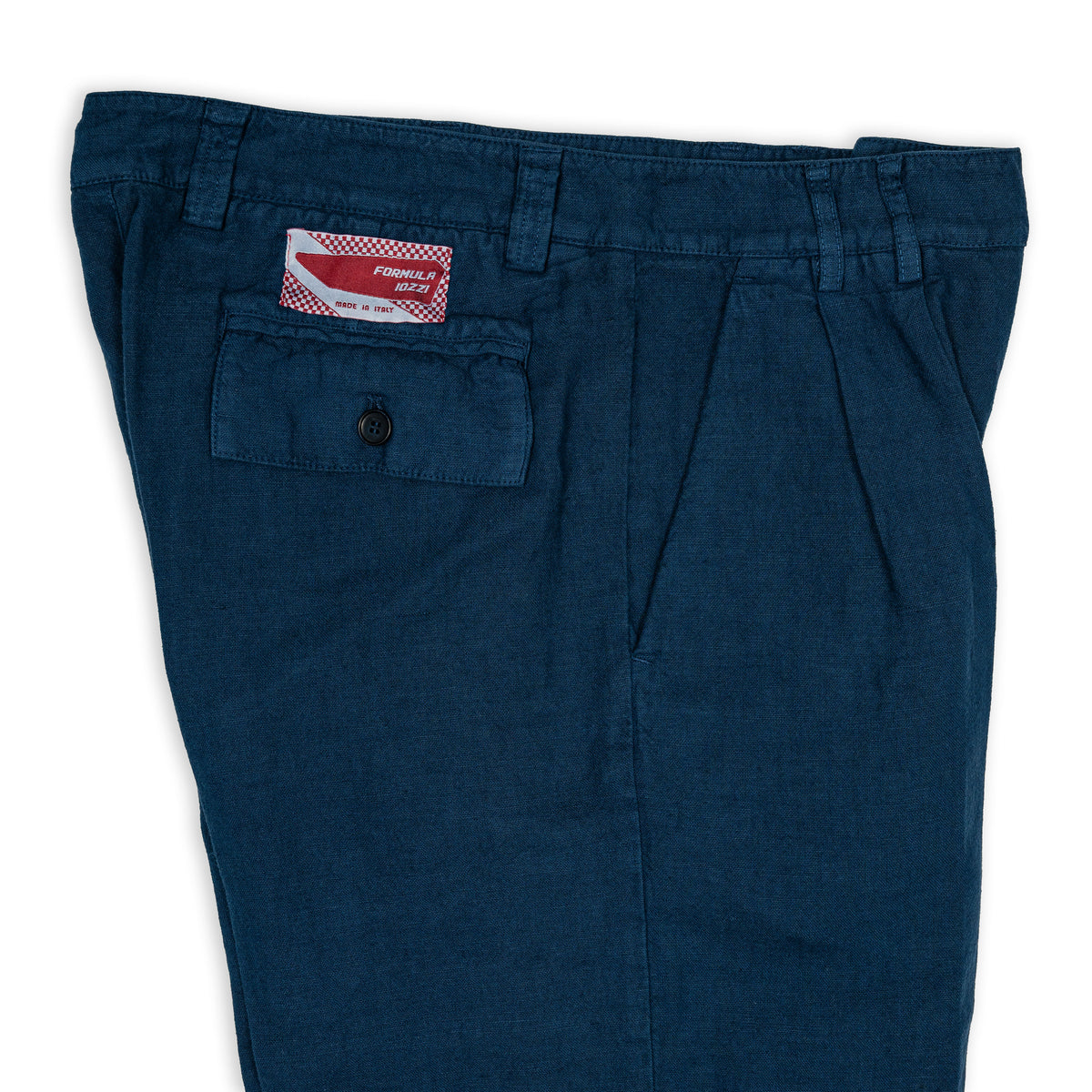 Pantaloni con 2 pince in lino - Blu