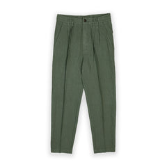 Pantaloni con 2 pince in lino - Verde Salvia