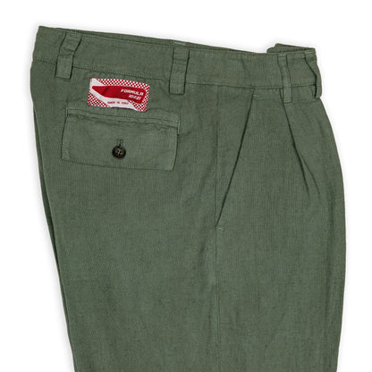 Pantaloni con 2 pince in lino - Verde Salvia