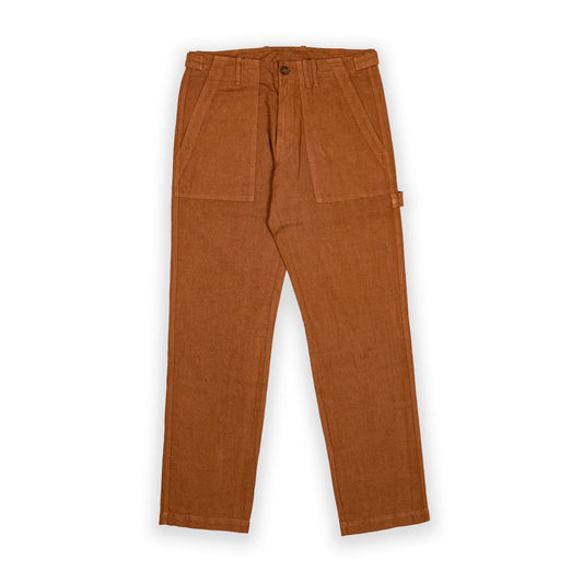 Pantaloni Fatigue in lino - Tabacco