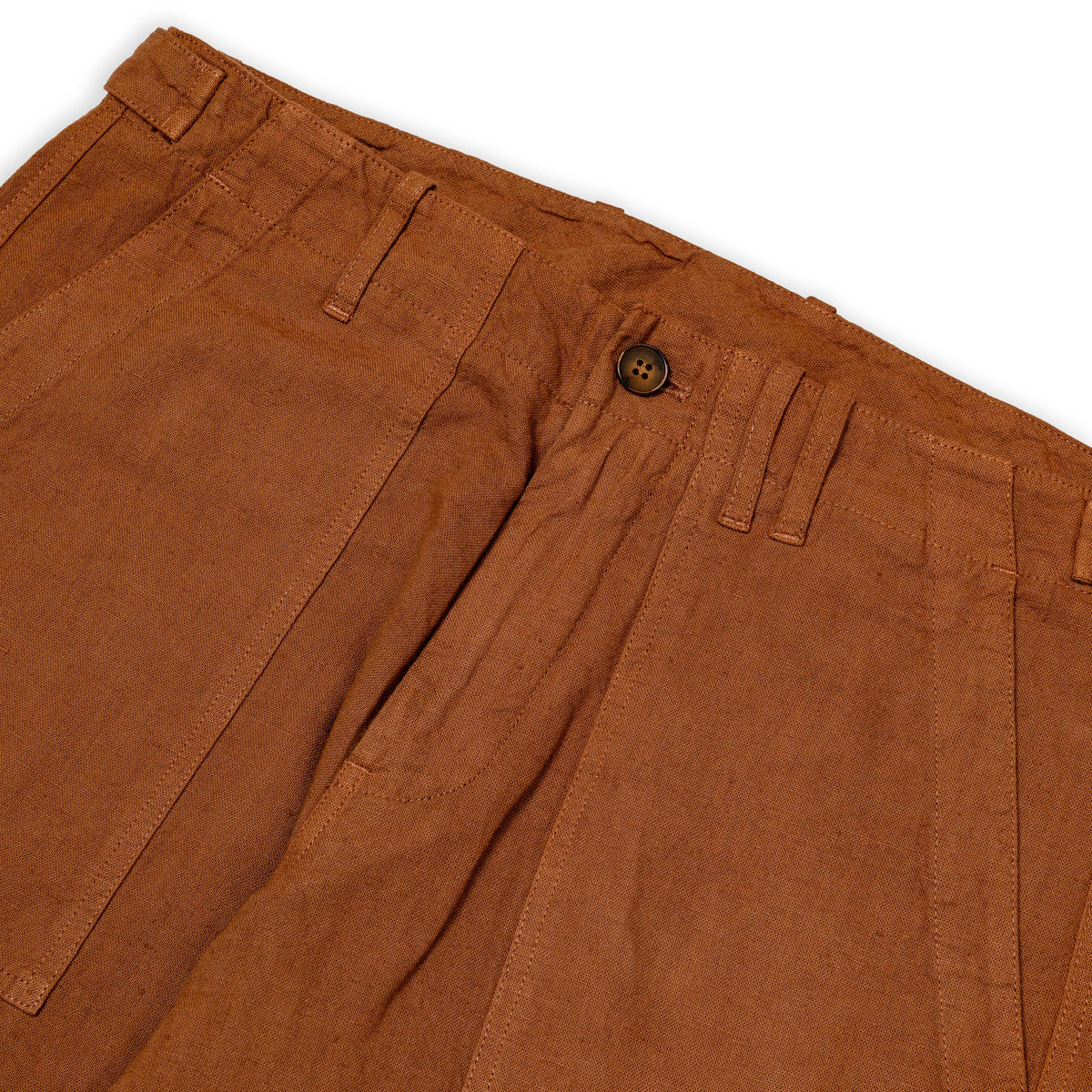 Pantaloni Fatigue in lino - Tabacco