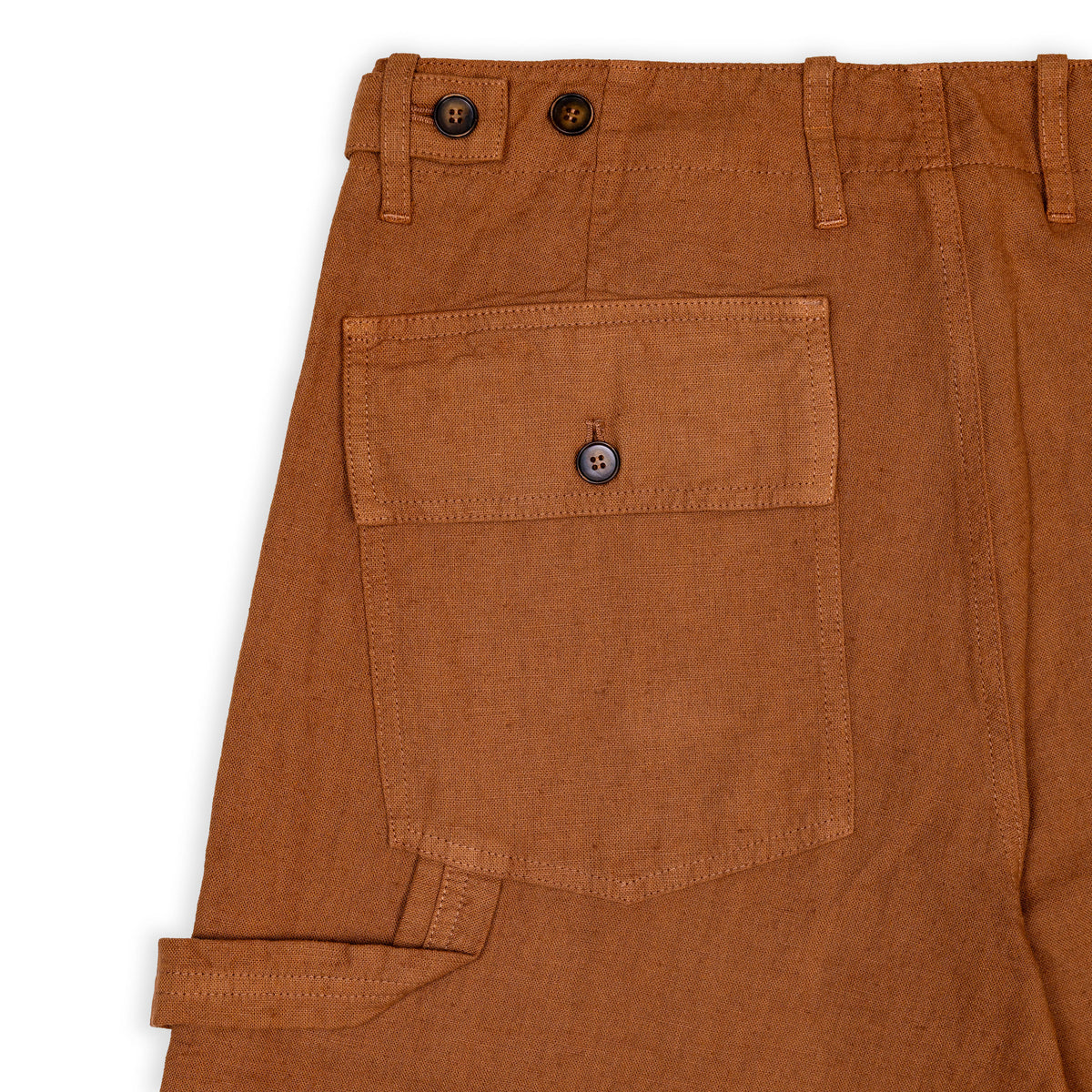 Pantaloni Fatigue in lino - Tabacco