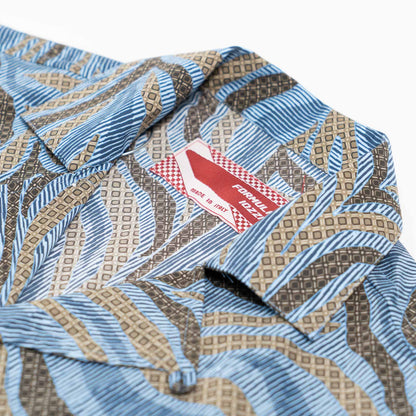 Camicia maniche corte - stampa jungle sfondo azzurro