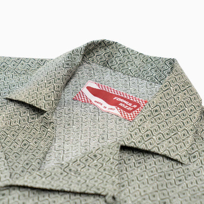 Camicia maniche corte - stampa geometrica fondo verde