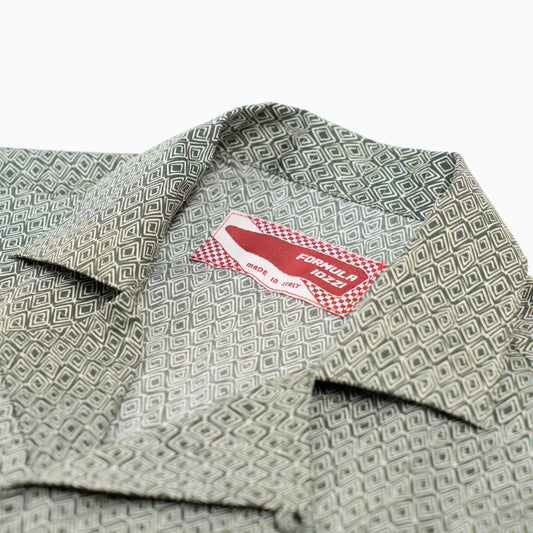 Camicia maniche corte - stampa geometrica fondo verde