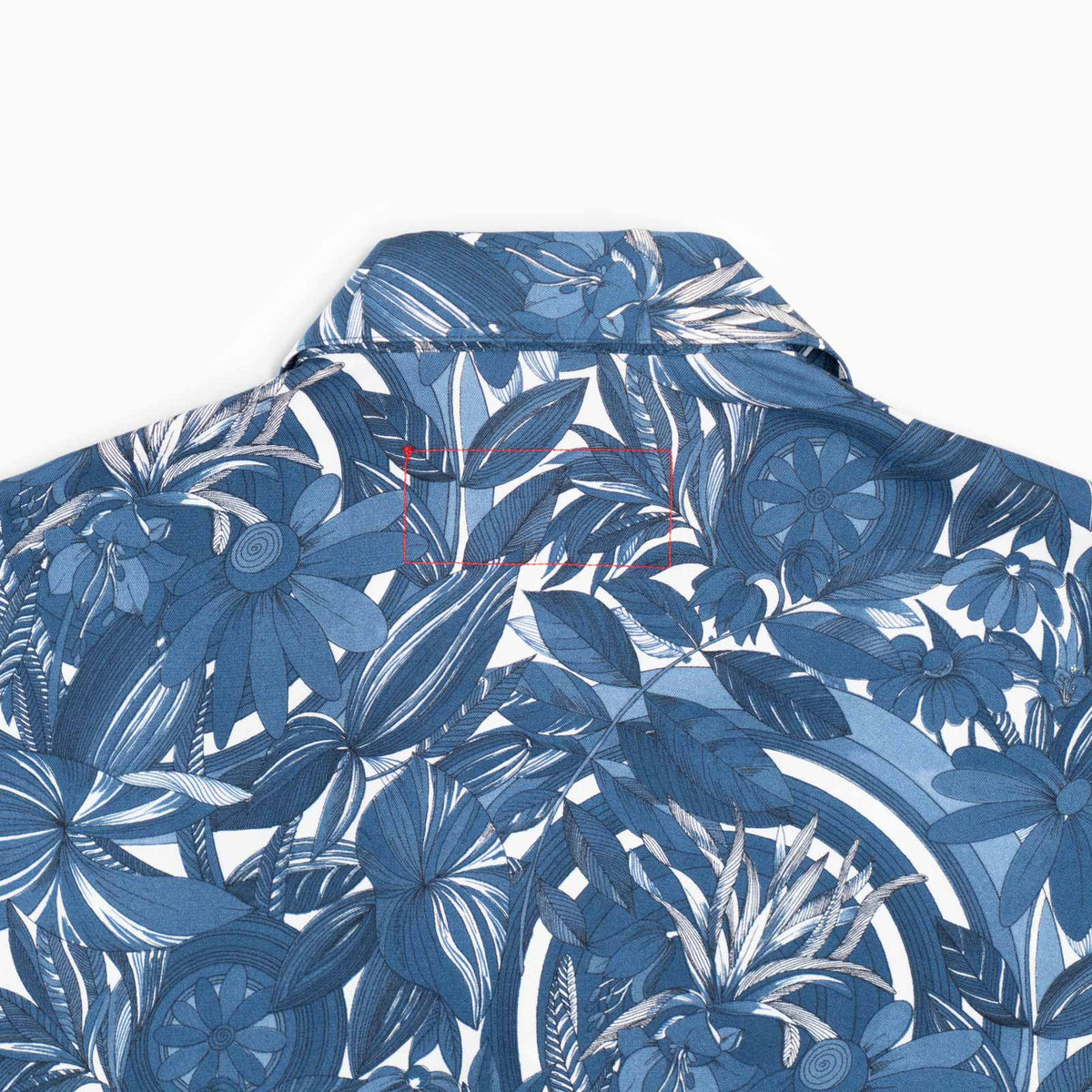 Camicia maniche corte - stampa floreale sfondo blu