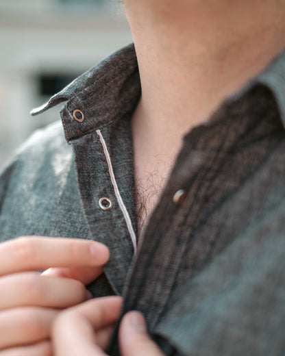 Camicia Texana Denim cimosa