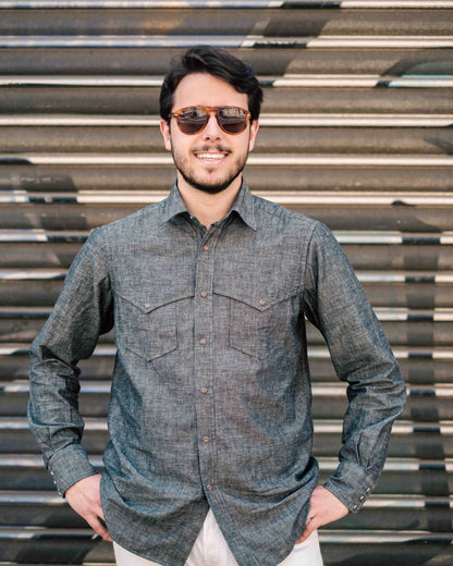 Camicia Texana Denim cimosa