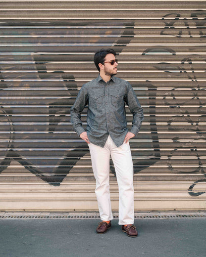 Camicia Texana Denim cimosa