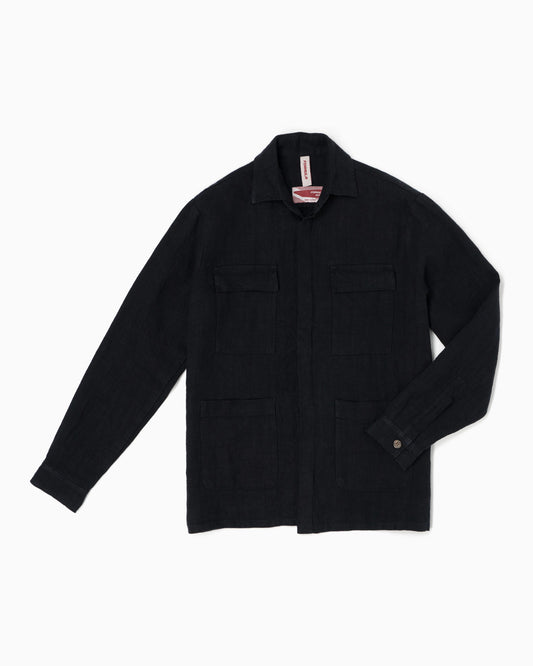 Overshirt Catcher 100% lino - Dark Blu