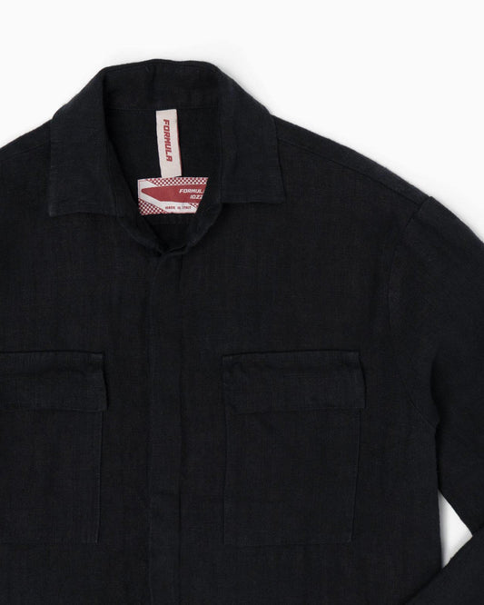 Overshirt Catcher 100% lino - Dark Blu