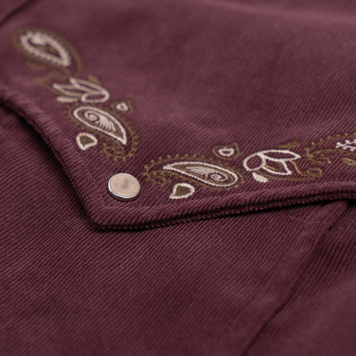 Camicia Texana Velluto - Burgundy Paisley