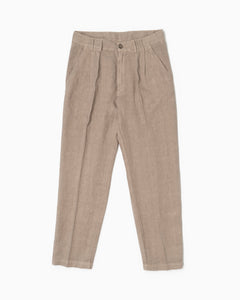 Pantaloni con 2 pince in lino - Khaki
