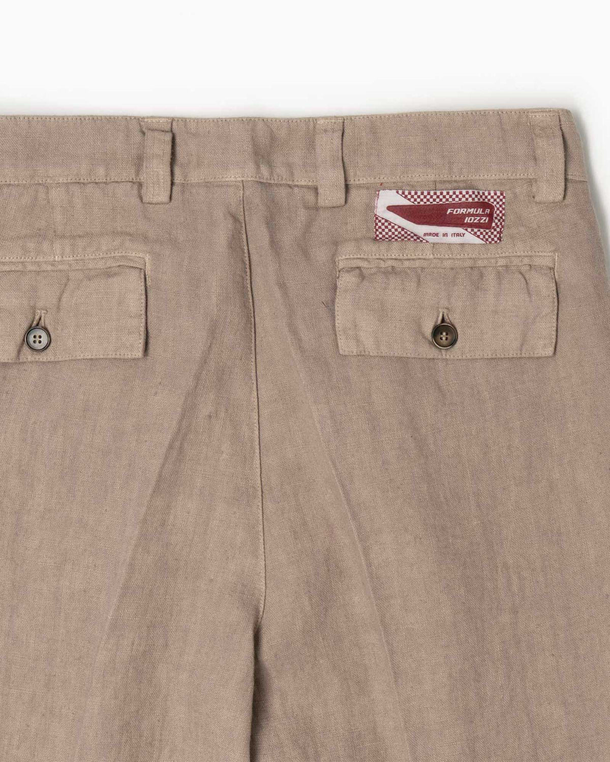 Pantaloni con 2 pince in lino - Khaki