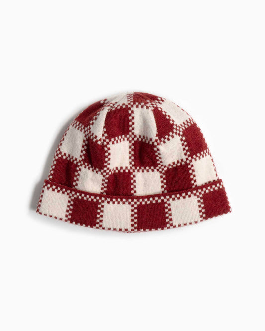 Berretto Cashmere - Checkered Red