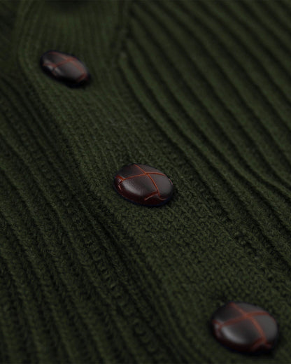Cardigan collo scialle - Verde Scuro