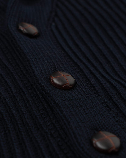 Cardigan collo scialle - Blu