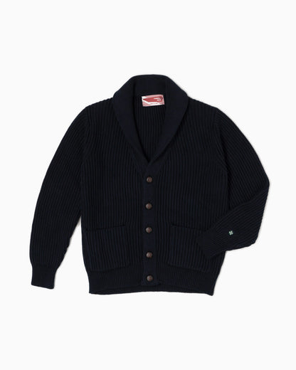 Cardigan collo scialle - Blu