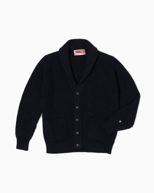 Cardigan collo scialle - Blu