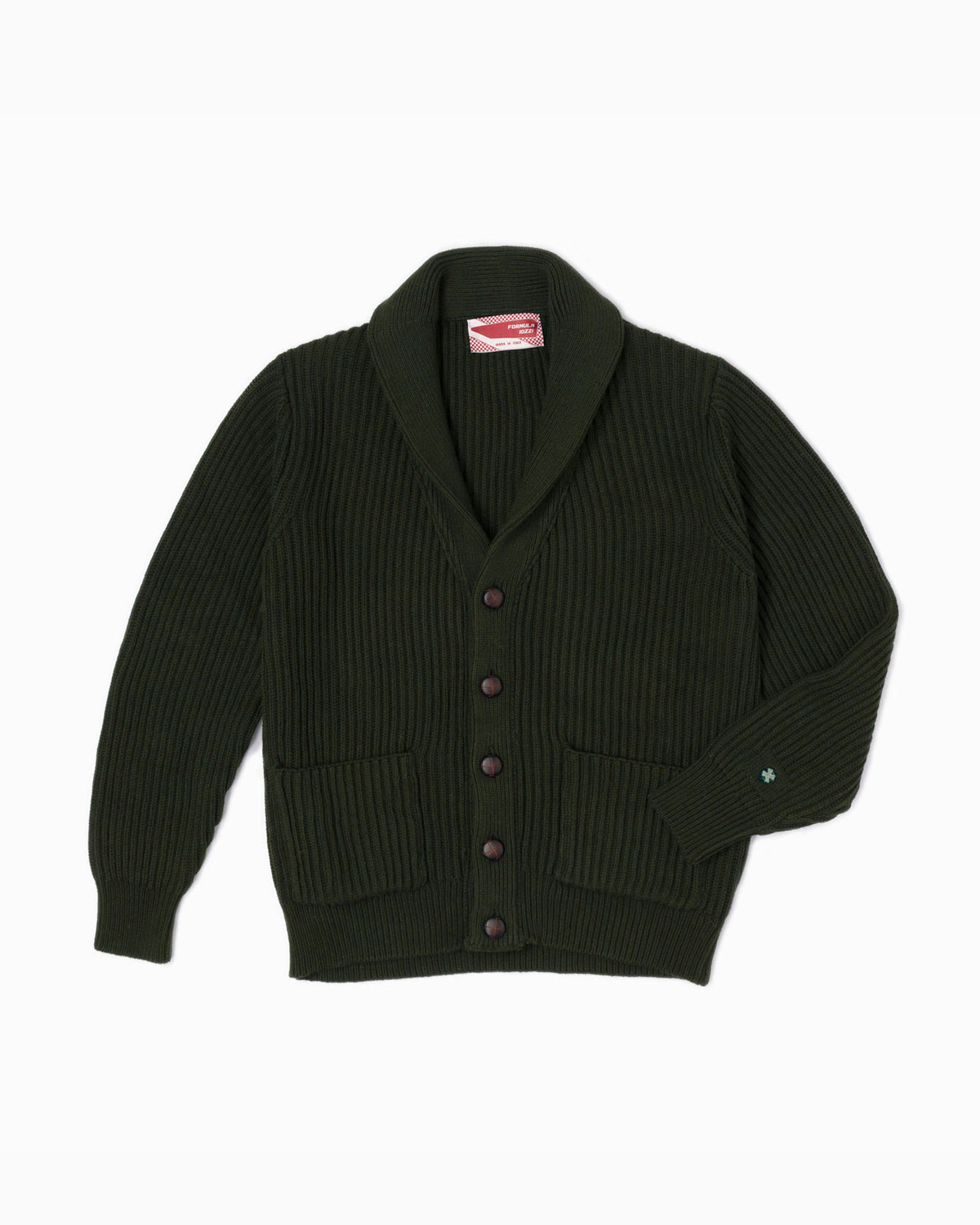 Cardigan collo scialle - Verde Scuro