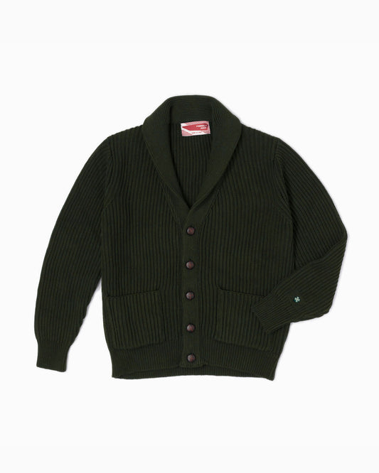 Cardigan collo scialle - Verde Scuro