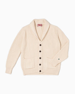 Cardigan collo scialle - Panna