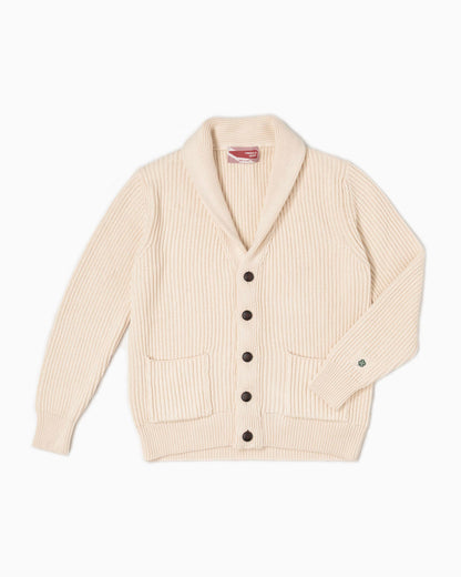 Cardigan collo scialle - Panna