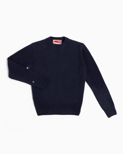 Maglione girocollo 100% lana merinos - Blu