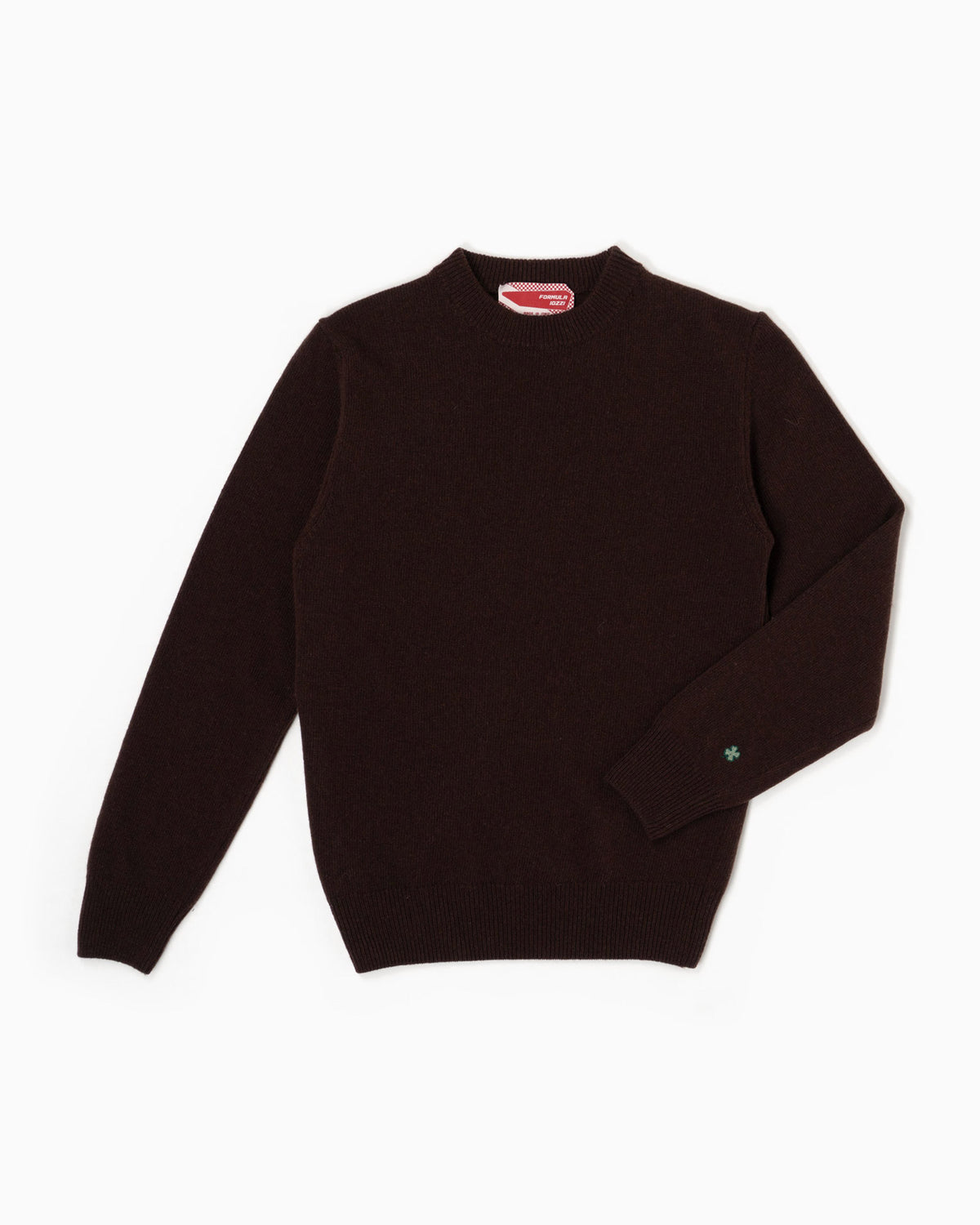 Maglione girocollo 100% lana merinos - Cioccolato