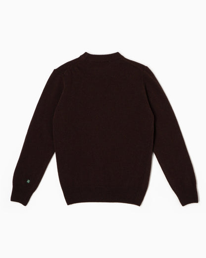 Maglione girocollo 100% lana merinos - Cioccolato