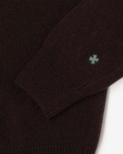 Maglione girocollo 100% lana merinos - Cioccolato