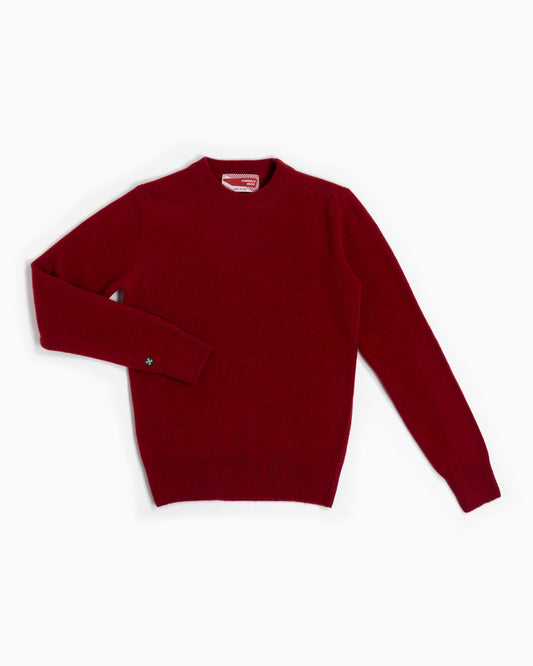Maglione girocollo 100% lana merinos - Rosso