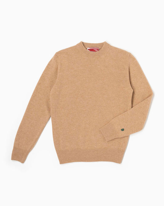 Maglione girocollo 100% lana merinos - Caramello