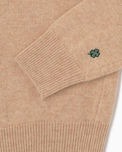 Maglione girocollo 100% lana merinos - Caramello