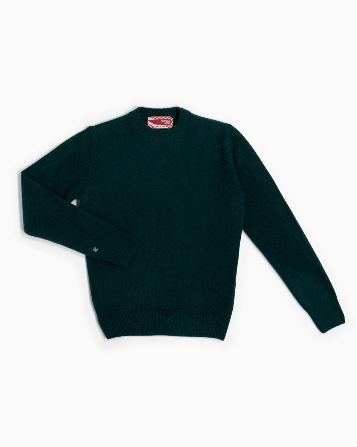 Maglione girocollo 100% lana merinos - Verde